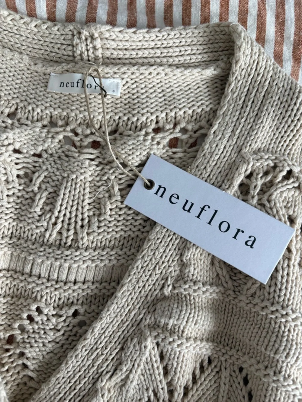 Neuflora Cream Daphne Knit Button-Front Women's Cardigan with Tags - Picture 5 of 7